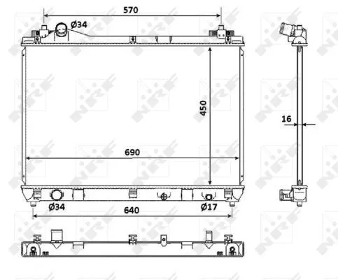 NRF Radiator, engine cooling (53917)
