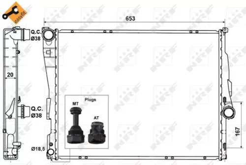 NRF Radiator, engine cooling (51582)