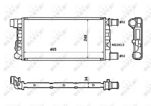 NRF Radiator, engine cooling (58845)