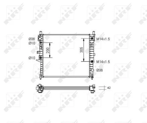 NRF Radiator, engine cooling (55336)