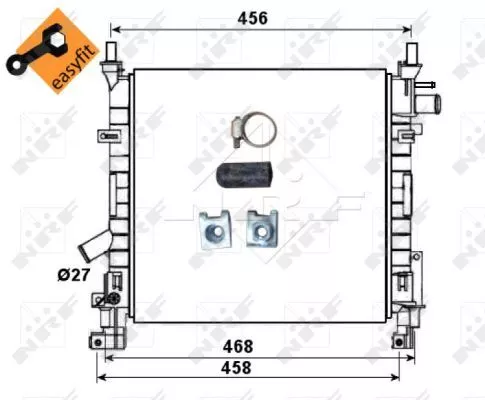NRF Radiator, engine cooling (53651)