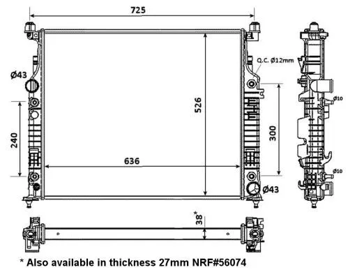 NRF Radiator, engine cooling (53936)