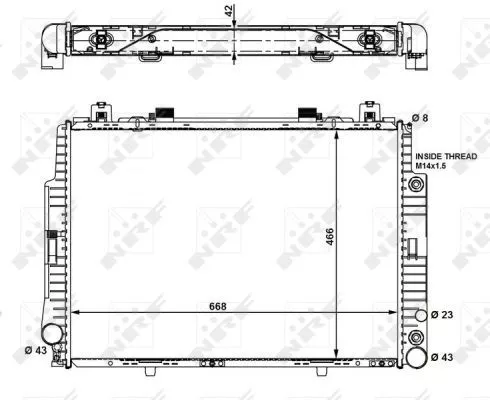NRF Radiator, engine cooling (55320)