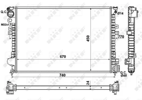 NRF Radiator, engine cooling (58993)