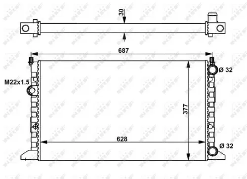 NRF Radiator, engine cooling (54657)