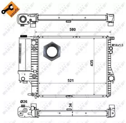 NRF Radiator, engine cooling (58165)