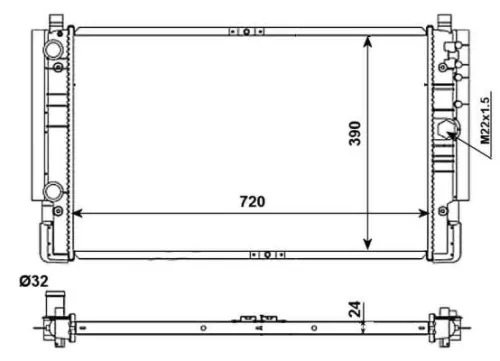 NRF Radiator, engine cooling (509515)