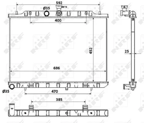NRF Radiator, engine cooling (53911)