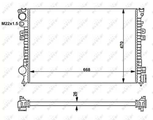 NRF Radiator, engine cooling (58262)