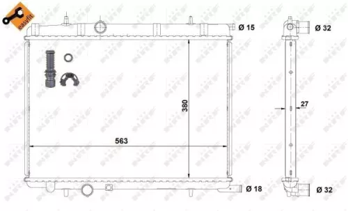NRF Radiator, engine cooling (58312)