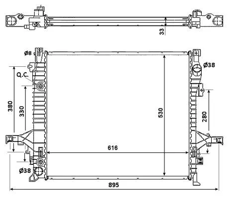NRF Radiator, engine cooling (58356)