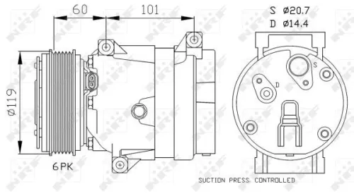 NRF Compressor, air conditioning (32102)