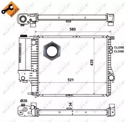 NRF Radiator, engine cooling (58247)