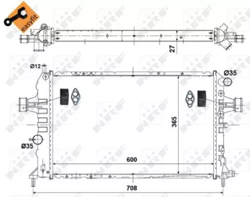 NRF Radiator, engine cooling (58344)