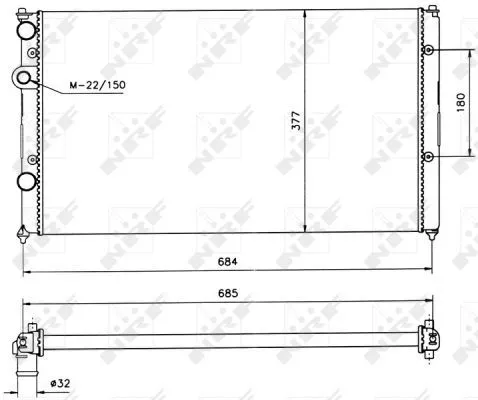 NRF Radiator, engine cooling (58093)