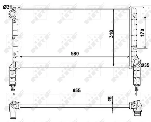 NRF Radiator, engine cooling (53788)