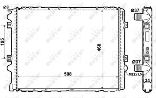 NRF Radiator, engine cooling (509710)