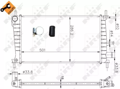 NRF Radiator, engine cooling (54666)