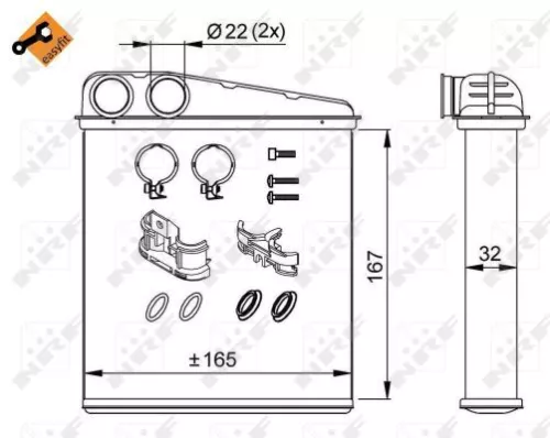 NRF Heat Exchanger, interior heating (58211)