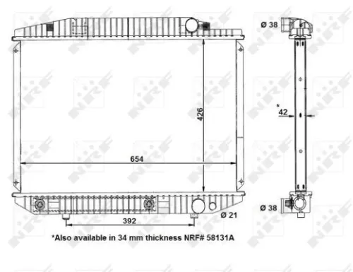 NRF Radiator, engine cooling (58131)