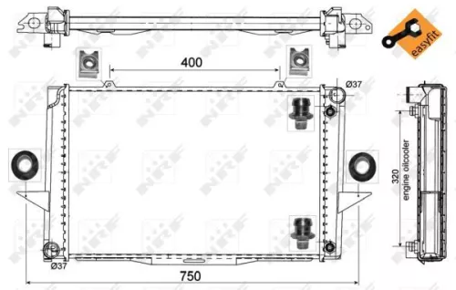 NRF Radiator, engine cooling (529509)