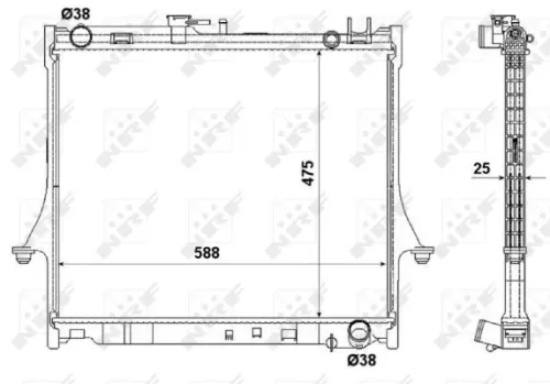 NRF Radiator, engine cooling (53055)