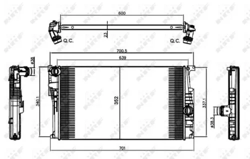 NRF Radiator, engine cooling (58410)