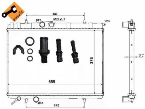 NRF Radiator, engine cooling (53120)