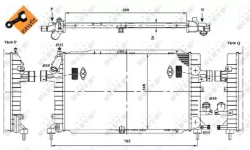 NRF Radiator, engine cooling (53447)