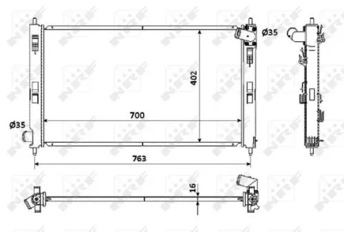 NRF Radiator, engine cooling (53906)