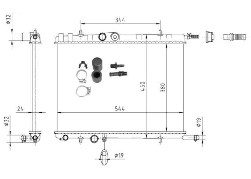 NRF Radiator, engine cooling (53424A)
