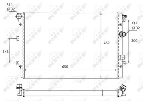 NRF Radiator, engine cooling (58464)