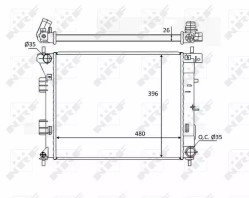 NRF Radiator, engine cooling (58522)