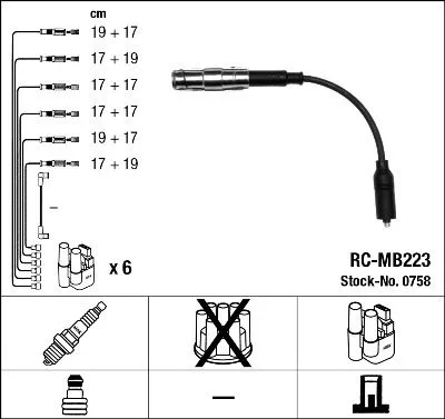 NGK Ignition Cable Kit (0758)