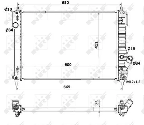 NRF Radiator, engine cooling (53903)