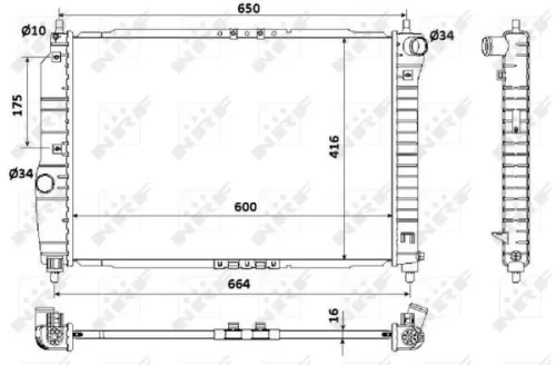 NRF Radiator, engine cooling (53902)