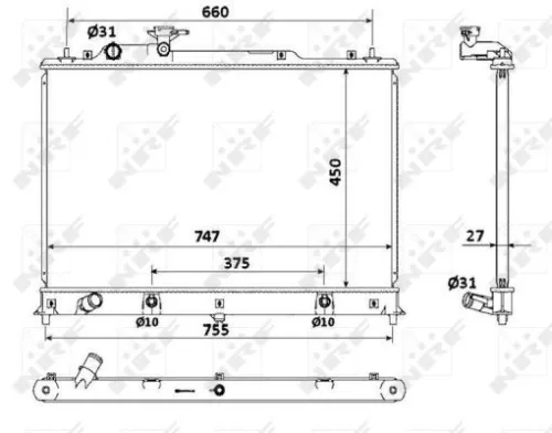 NRF Radiator, engine cooling (53904)