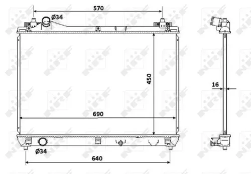 NRF Radiator, engine cooling (53915)