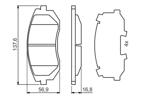 BOSCH Brake Pad Set, disc brake (0 986 494 653)