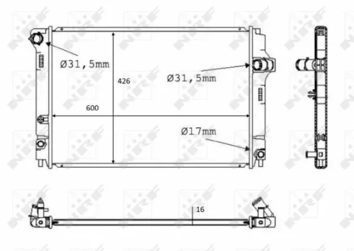 NRF Radiator, engine cooling (58382)