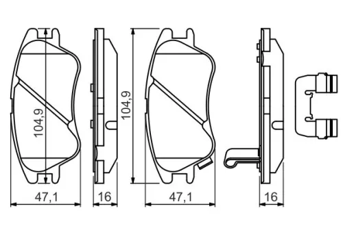 BOSCH Brake Pad Set, disc brake (0 986 494 630)