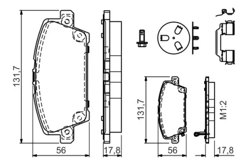 BOSCH Brake Pad Set, disc brake (0 986 494 611)