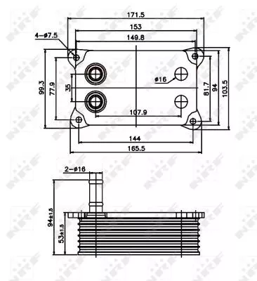 NRF Oil Cooler, engine oil (31071)