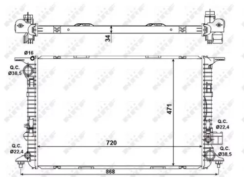 NRF Radiator, engine cooling (58439)
