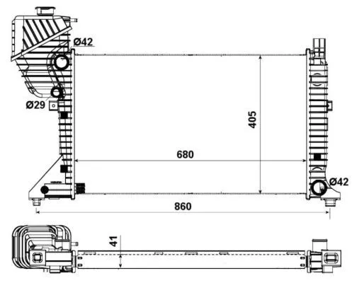 NRF Radiator, engine cooling (55348A)