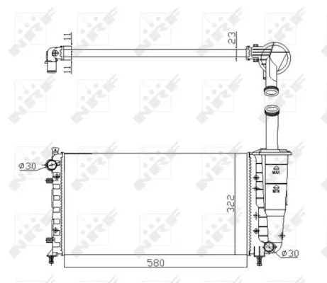 NRF Radiator, engine cooling (53601A)