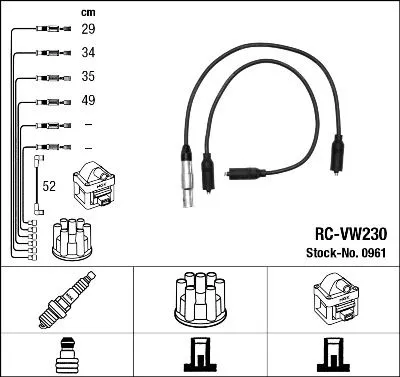 NGK Ignition Cable Kit (0961)