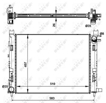 NRF Radiator, engine cooling (58443)