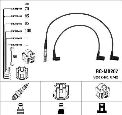 NGK Ignition Cable Kit (0742)