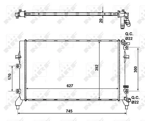 NRF Radiator, engine cooling (50148)